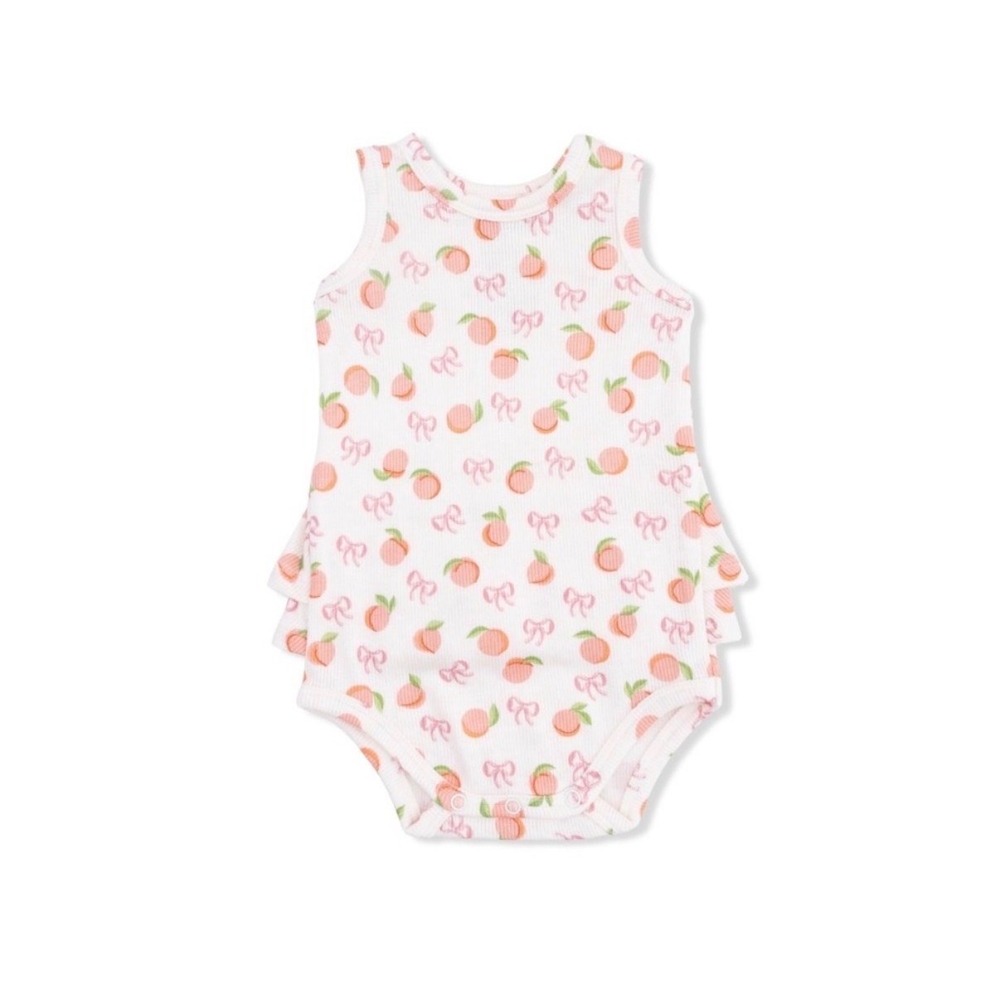 Angel Dear Little Peaches Ruffle Tank Bodysuit – 3–6 Months – Baby Girl – NWT